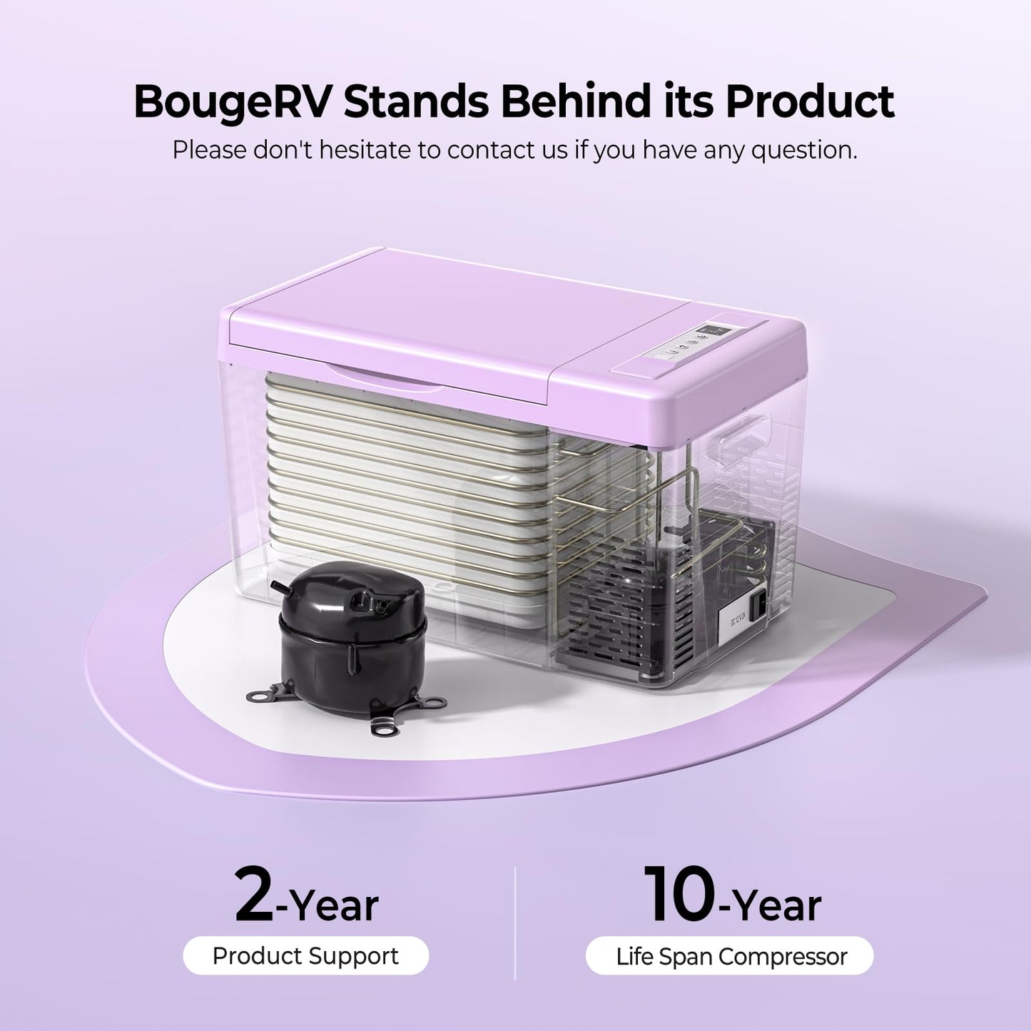 BougeRV 12 Volt Refrigerator 12V Car Fridge 23 Quart Portable Freezer Compressor Cooler 12/24V DC 110~240 Volt AC for Truck Van RV Camper SUV Travel Camping Road Trips Tailgating -7℉~50℉