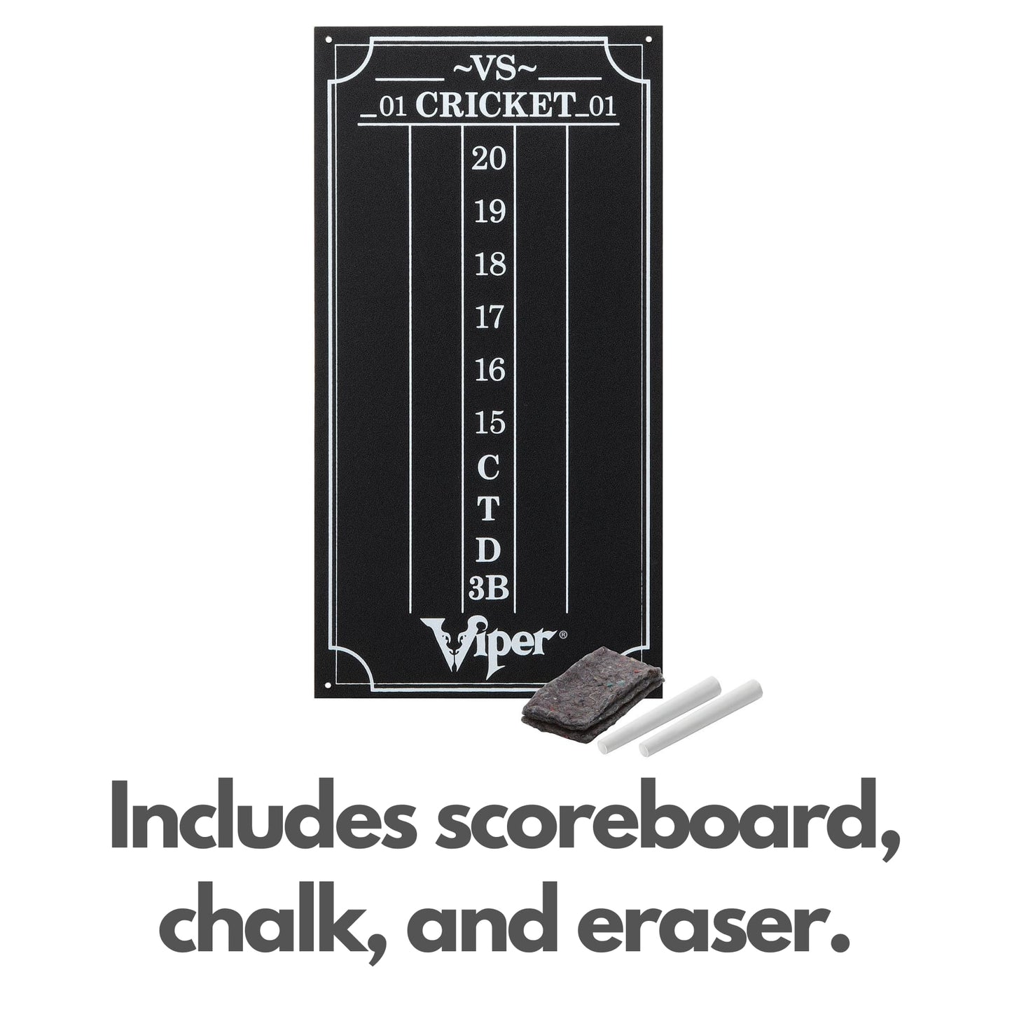 Viper League Pro Regulation Bristle Steel Tip Dartboard Starter Set with Staple-Free Bullseye, Radial Spider Wire, High-Grade Sisal with Rotating Number Ring, Chalk Cricket Scoreboard, Steel Tip Darts