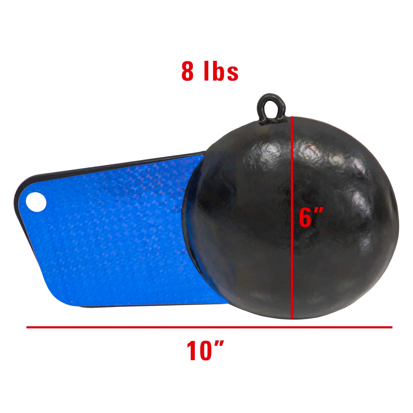 Extreme Max 3006.6747 Pancake Downrigger Weight with Protective Coating - 8 lbs.,Black