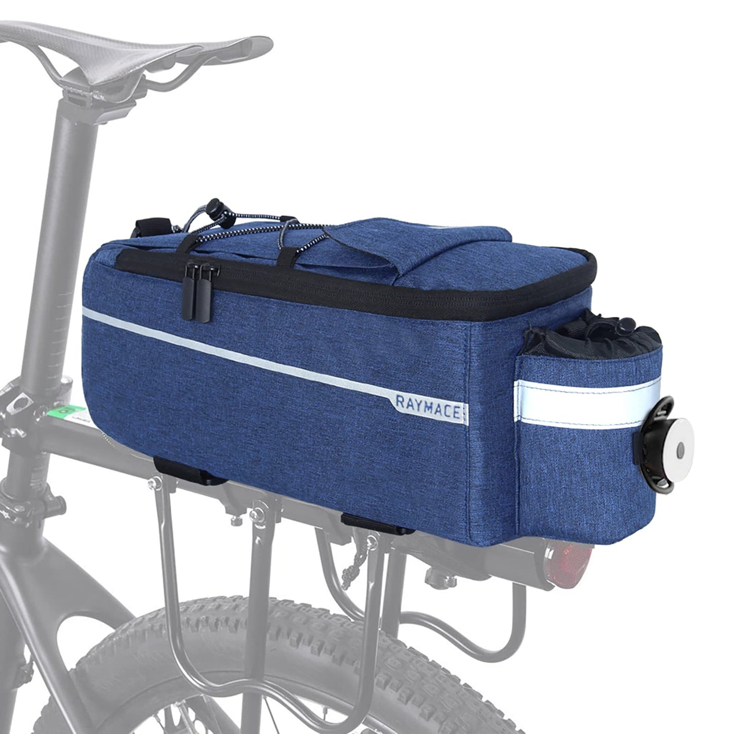 RAYMACE Bike Rear Rack Bag with Tail Light, Bike Truck Cooler Bag for Warm or Cold Items