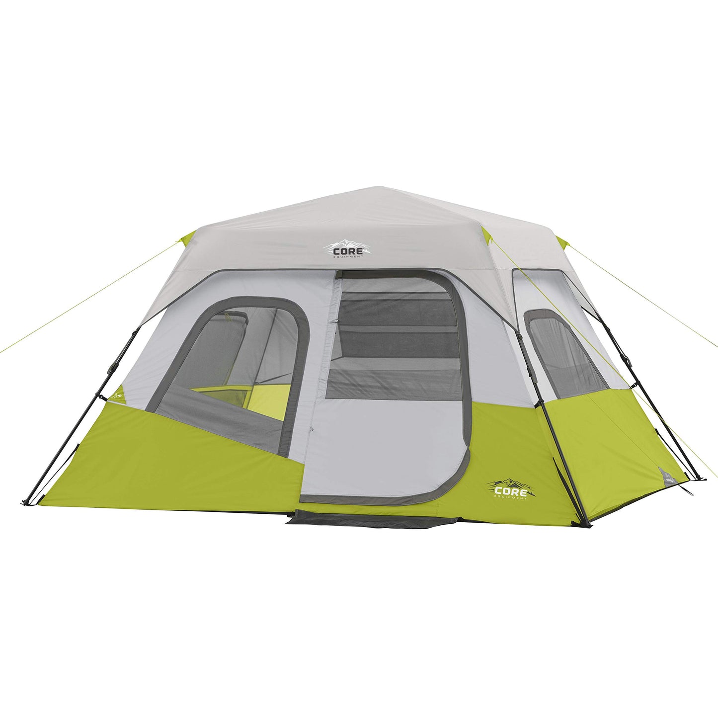 CORE Instant Cabin Tents | 6 Person / 9 Person / 10 Person / 12 Person Family Cabin Multi Room Pop Up Tents Car Camping | Included Storage Pockets for Camping Accessories