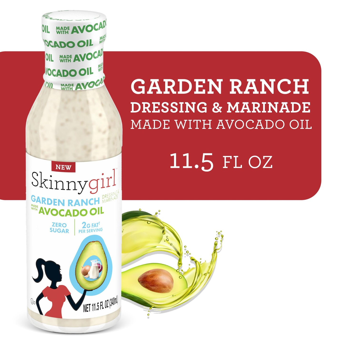 Skinnygirl Fat-Free Salad Dressing, Sugar-Free Buttermilk Ranch, 8 Ounce