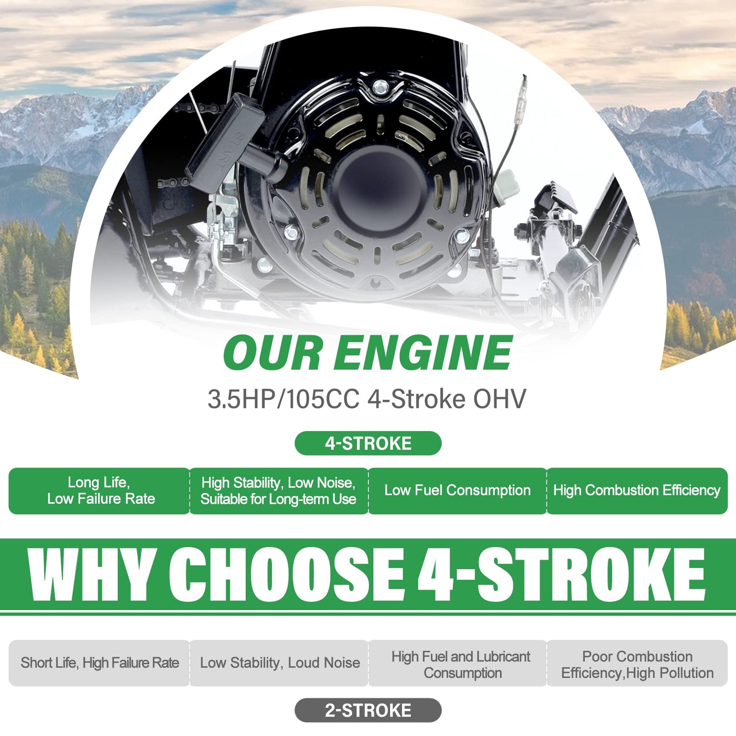 Oryxearth Mini Dirt Bike for Kids, 105CC 4-Stroke Kid Gas Powered Off-Road Pocket Pit Trail Motorcycle W/EPA Approved, Up to 24 Mph Weight Support 185 LBS