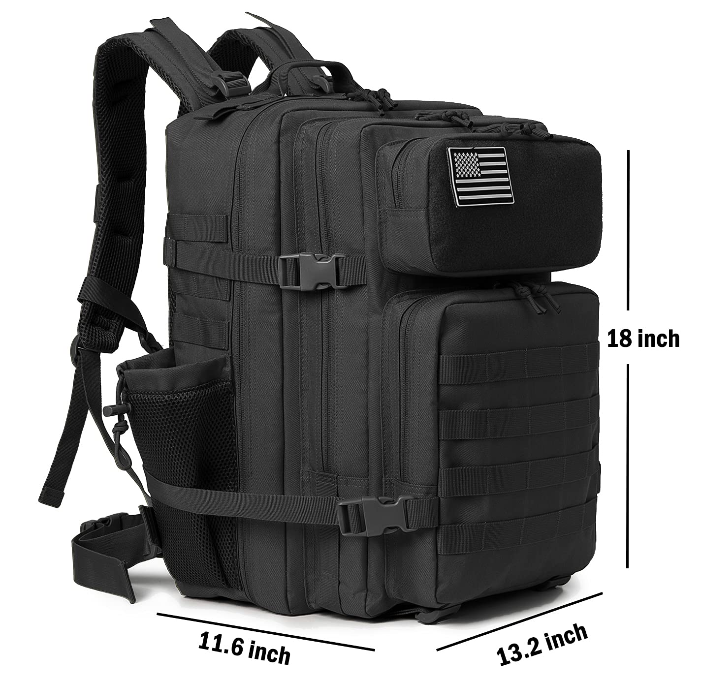 QT&QY 25L/35L/45L Military Tactical Backpack For Men Molle Daypack 3 Day Bug Out Bag Hiking Rucksack With Bottle Holder