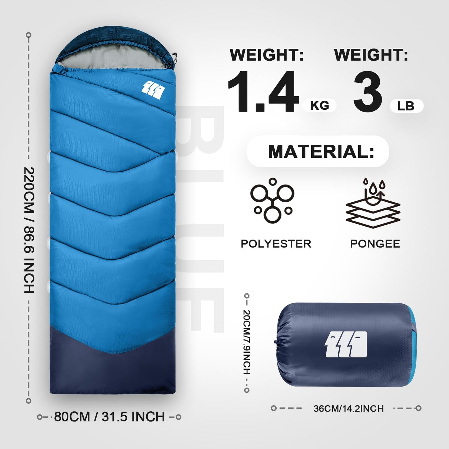Sleeping Bags for Adults Cold Weather,Portable, Waterproof,Lightweight Sleeping Bag for Tall Girls Boys with Compression Sack for Warm Camping, Hiking, Outdoor & Indoor