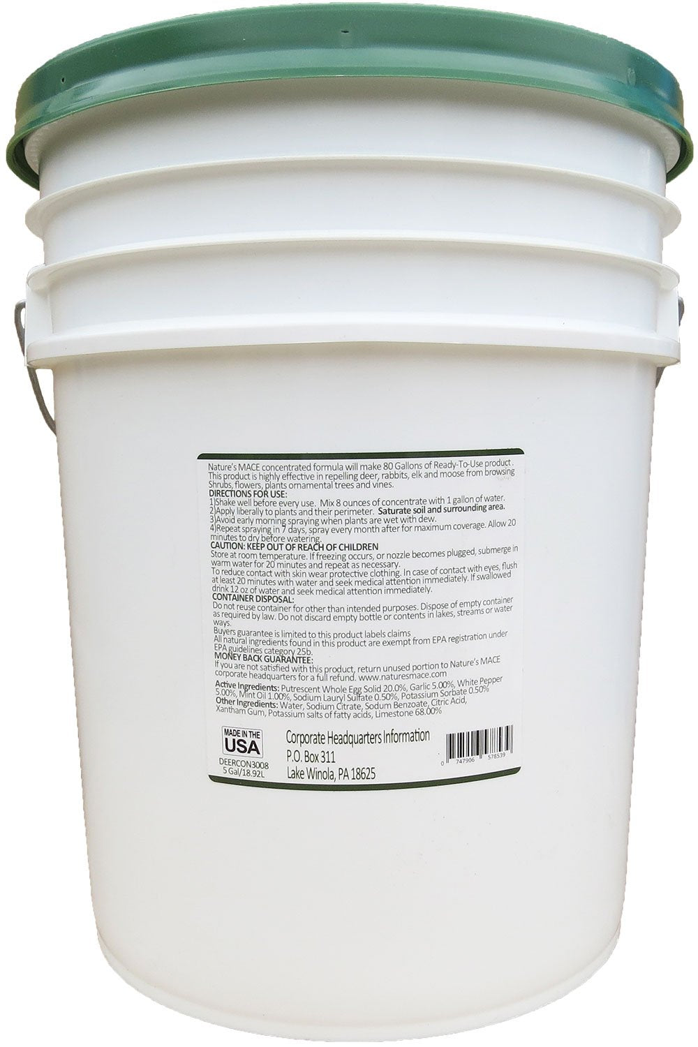 Nature's MACE Deer and Rabbit Repellent 5 Gal Concentrate, Covers 10 Acres,Repel Deer from Your Home & Garden, Safe to use Around Children, Plants & Produce, Protect Your Garden Instantly