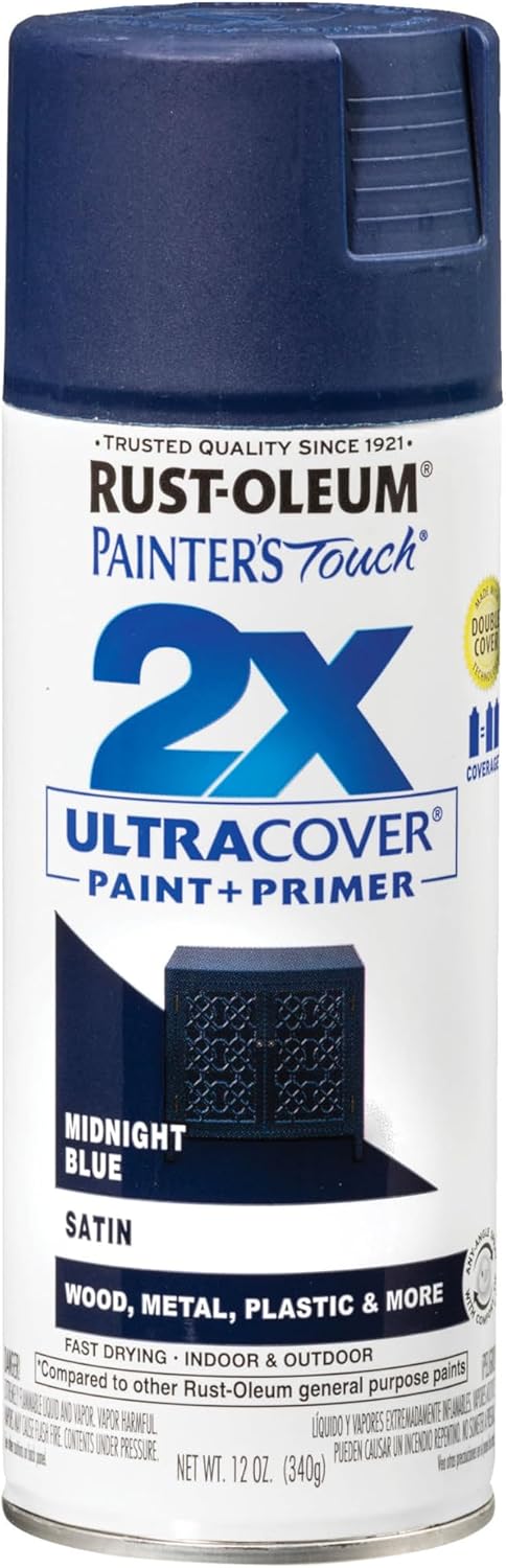 Rust-Oleum 331182 Painter's Touch 2X Ultra Cover Spray Paint, 12 oz, Ultra Matte Black