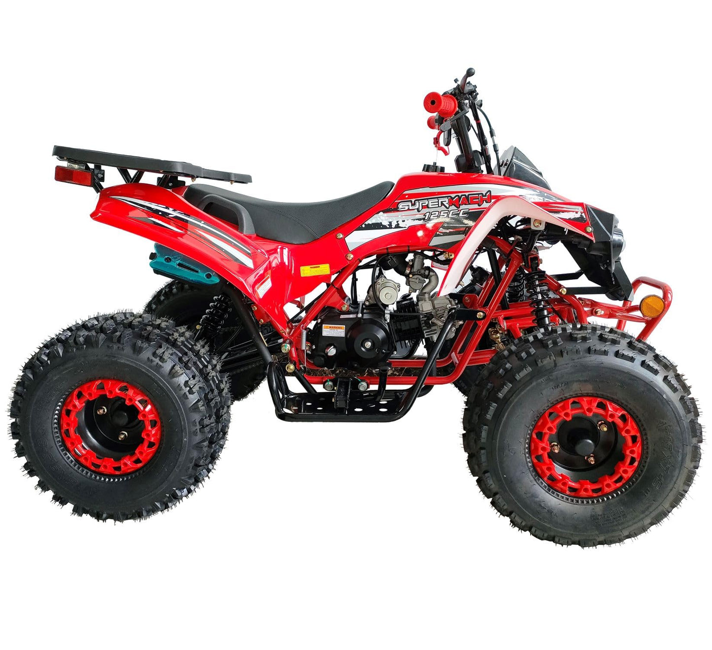 HHH ATV 125cc Vitacci ATV Quad Youth Utility Style ATV 125cc ATV Fully Automatic with Reverse Gas ATV 4 Wheeler ATVs Quads Big 19/18 inch Tires (Orange)