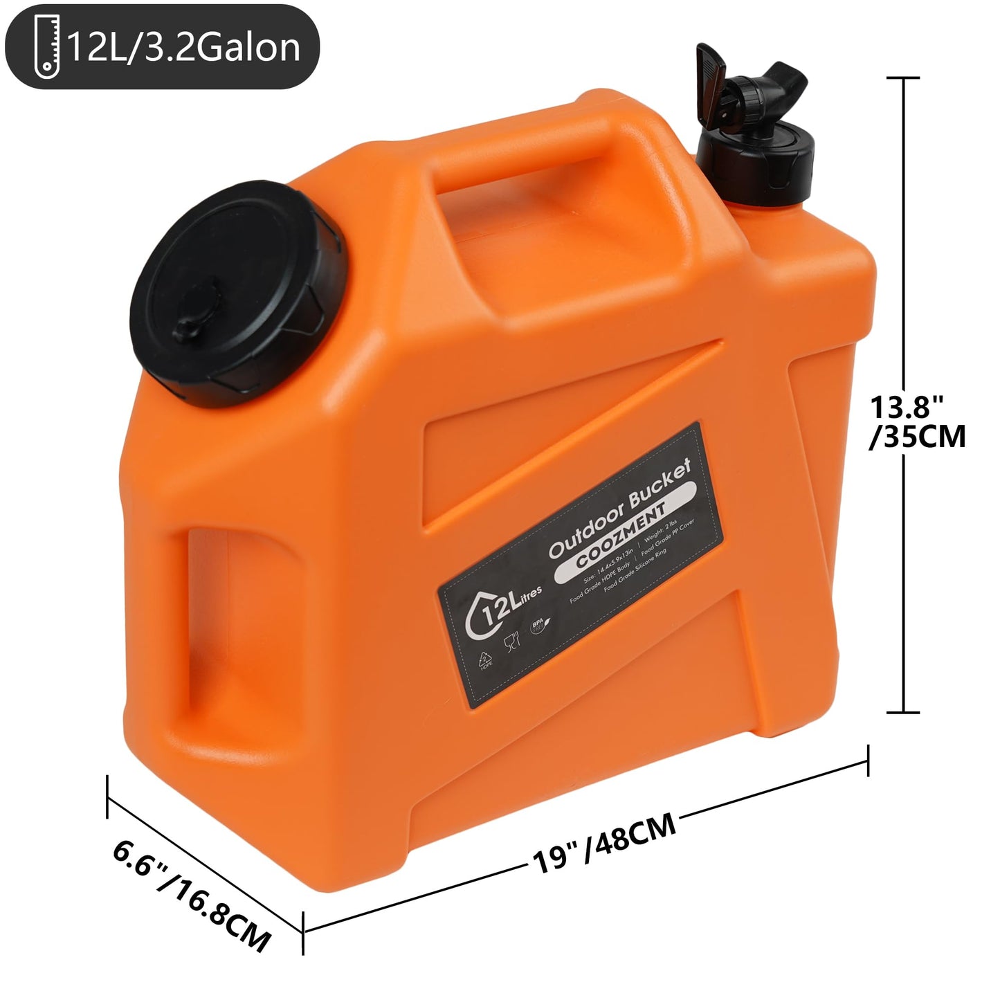 3.2 Gallon/5 Gallon Water Containers with Spigot, BPA Free Water Jug, Military Green Water Tank, Multifunction Water Storage Containers for Camping Outdoor Hiking,Emergency Stroage