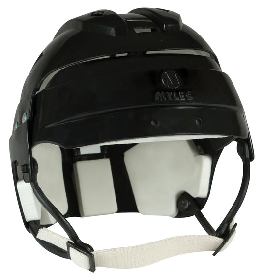 MyLec Pro Helmet with Chin Strap, Lightweight & Durable, High-Impact Plastic, Roller Hockey with Ventilation & Adjustable Elastic Straps, Secure Fit, 1/2" Foam Padding (Black)