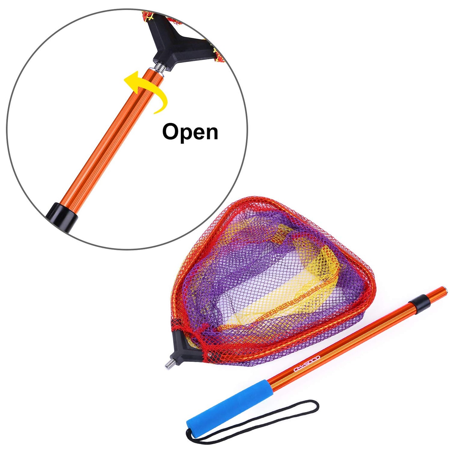 Kids Fishing Net - Telescoping Bait, Minnow, and Butterfly Net With 11.4" Depth, Handle Extends to 30" for Easy Catch and Release