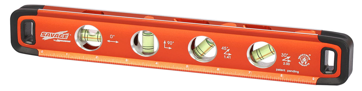 Swanson TL043M 9-Inch Savage Magnetic Torpedo Level, Orange
