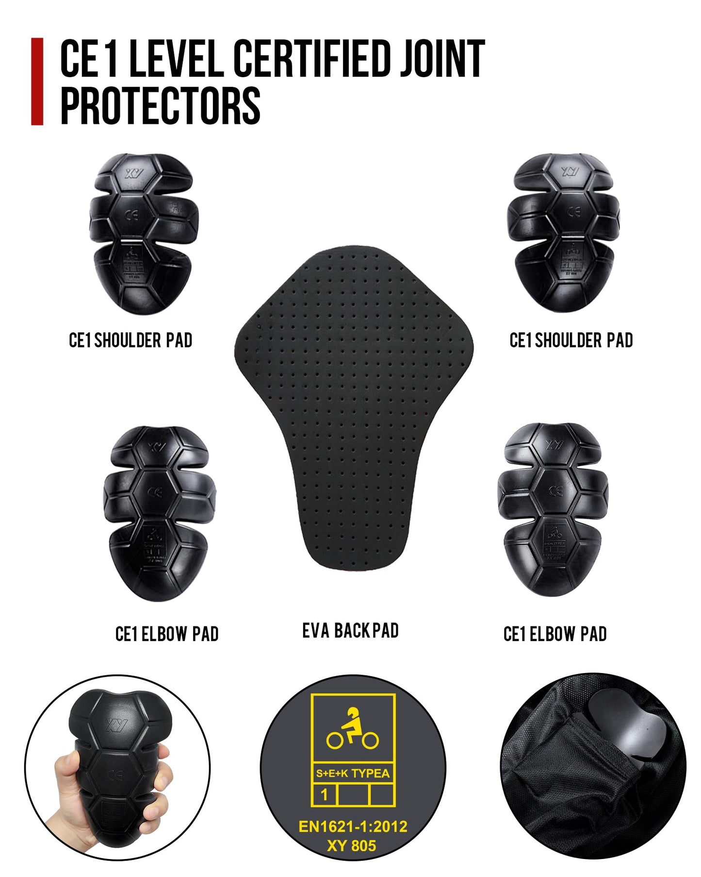 BORLENI Motorcycle Jacket Motorbike Riding Jacket Windproof Motorcycle Full Body Protective Gear Armor
