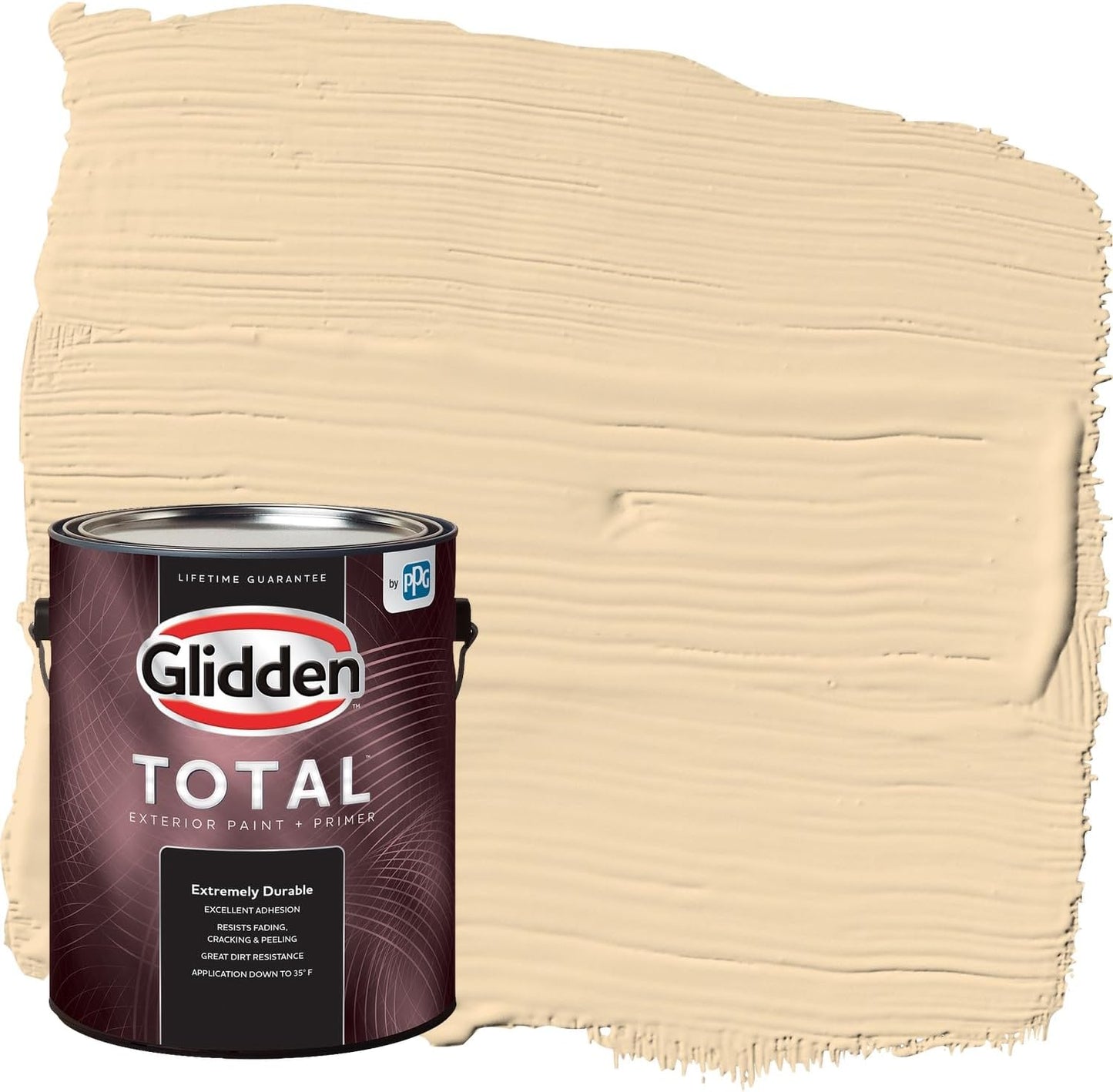 Glidden Exterior Paint + Primer: Beige/Toasted Almond, One Coat, Satin, 1-Gallon