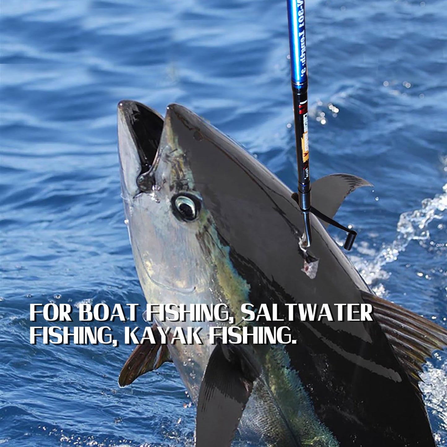 Fiblink Fishing Gaff Portable Fish Gaff with Stainless Steel Fishing Hook,Non-Slip Grip Handle and Fiberglass Shaft for Saltwater Offshore 3'/5'/6'/6'6"