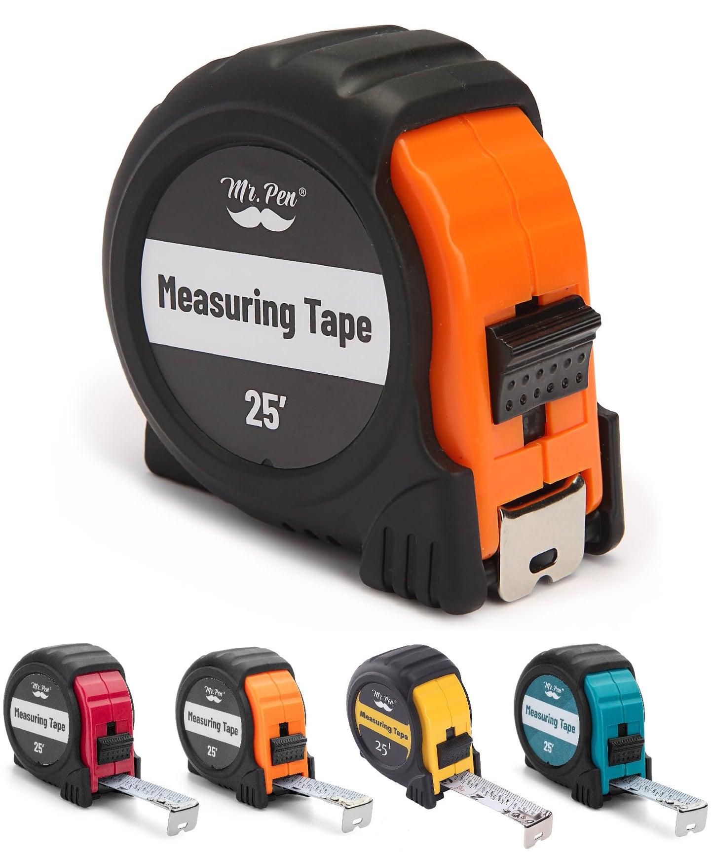 Mr. Pen 25-Foot Steel Retractable Tape Measure with Easy Read Fractions