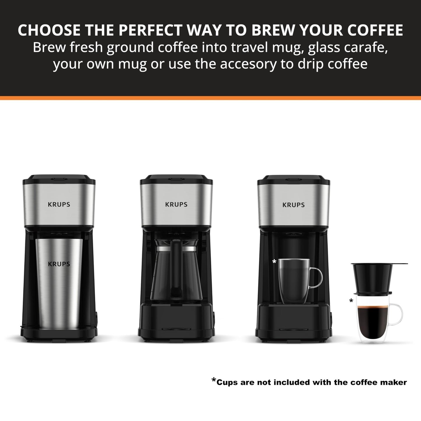 KRUPS Newer Model Drip Coffee Maker, 10-Cup, Silver
