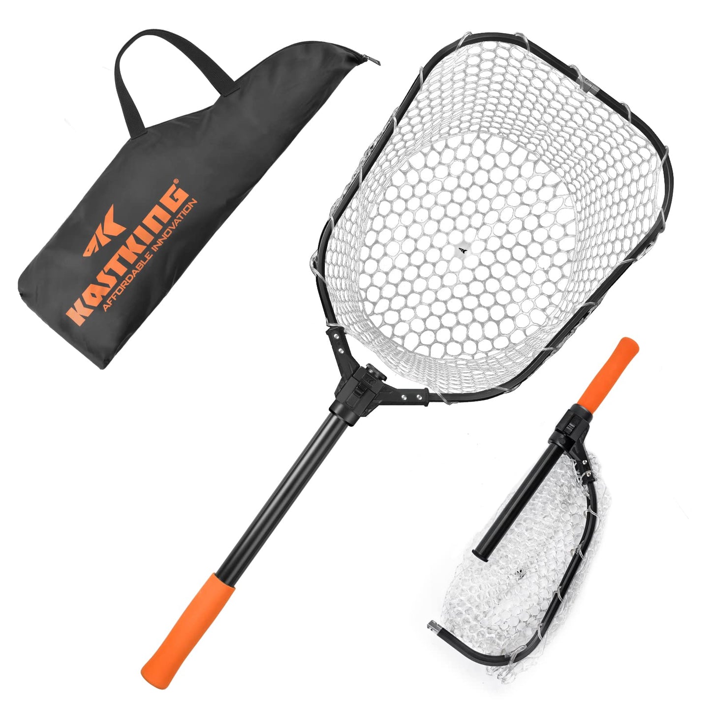KastKing Brutus Fishing Net, Foldable Extendable Fish Landing Net, Lightweight & Portable Fishing Net with Soft EVA Foam Handle, Holds up to 44lbs/20KG, Fish-Friendly Mesh for a Safe Release