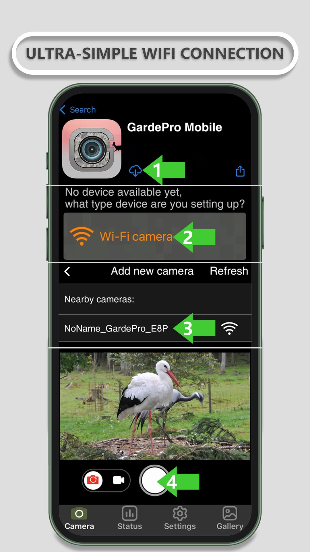 GardePro E8P Trail Camera WiFi Bluetooth, Game Cameras with 8000mAh Rechargeable Battery Pack, 100ft Night Vision Motion Activated