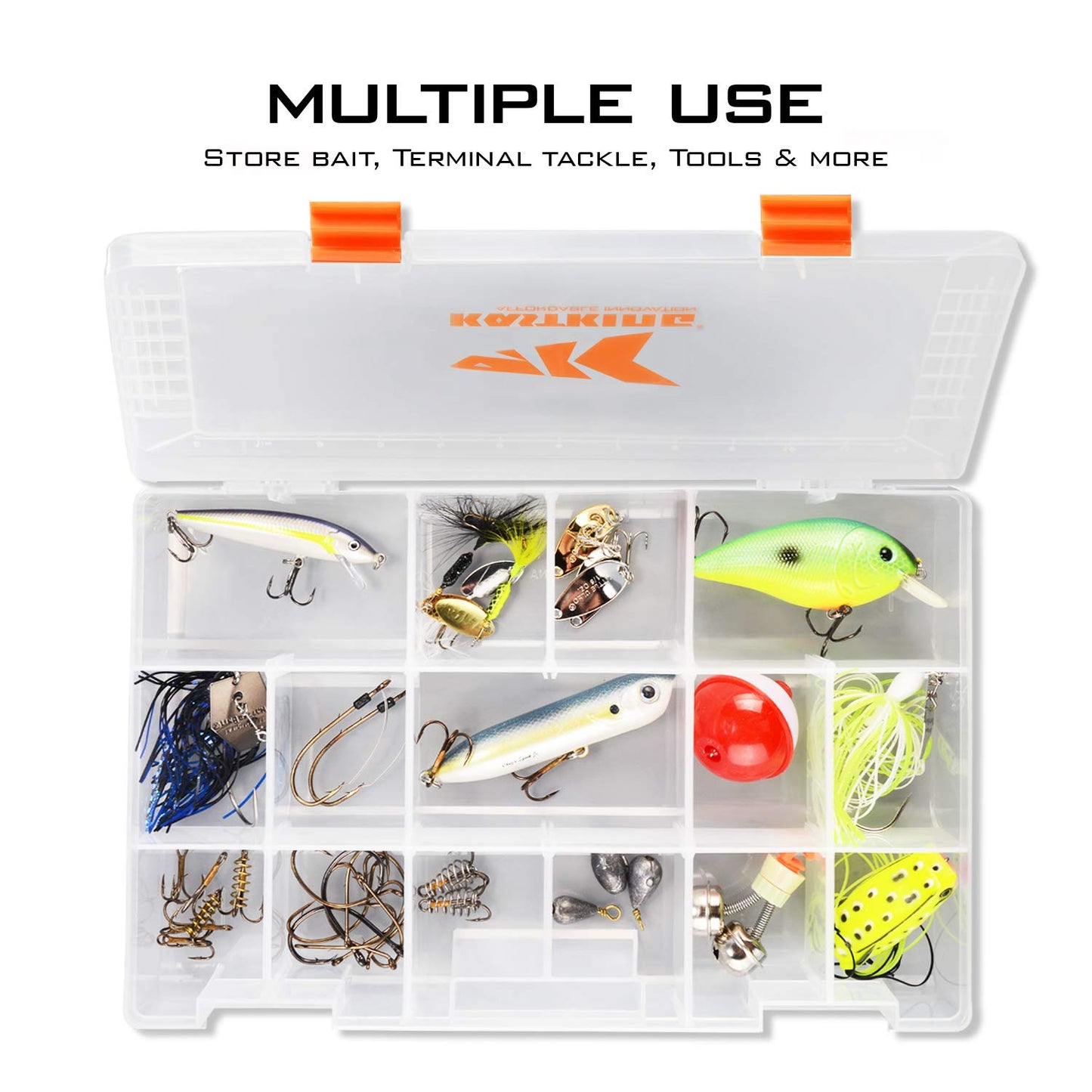 KastKing Tackle Boxes, Plastic Box, Plastic Storage Organizer Box with Removable Dividers - Fishing Tackle Storage - Box Organizer - 2 Packs /4 Packs Tackle Trays - Parts Box