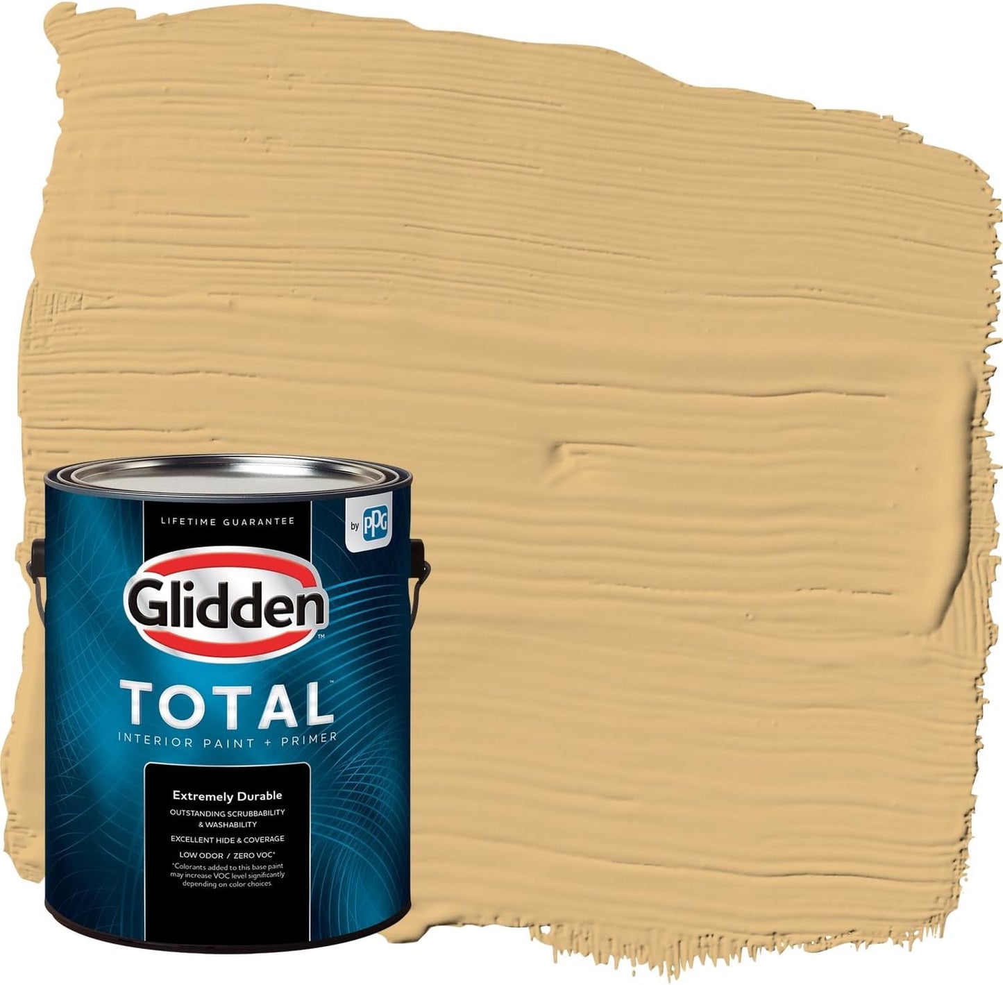 Glidden Interior Paint + Primer: Beige/Toasted Almond, One Coat, Semi-Gloss, 1-Quart