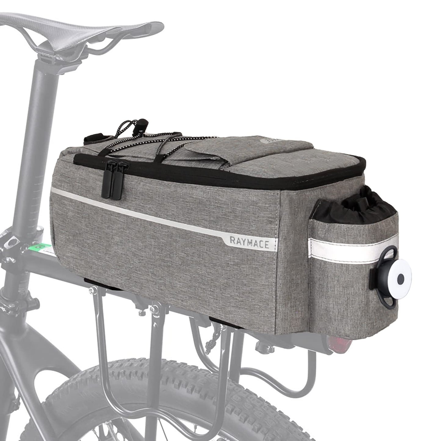 RAYMACE Bike Rear Rack Bag with Tail Light, Bike Truck Cooler Bag for Warm or Cold Items