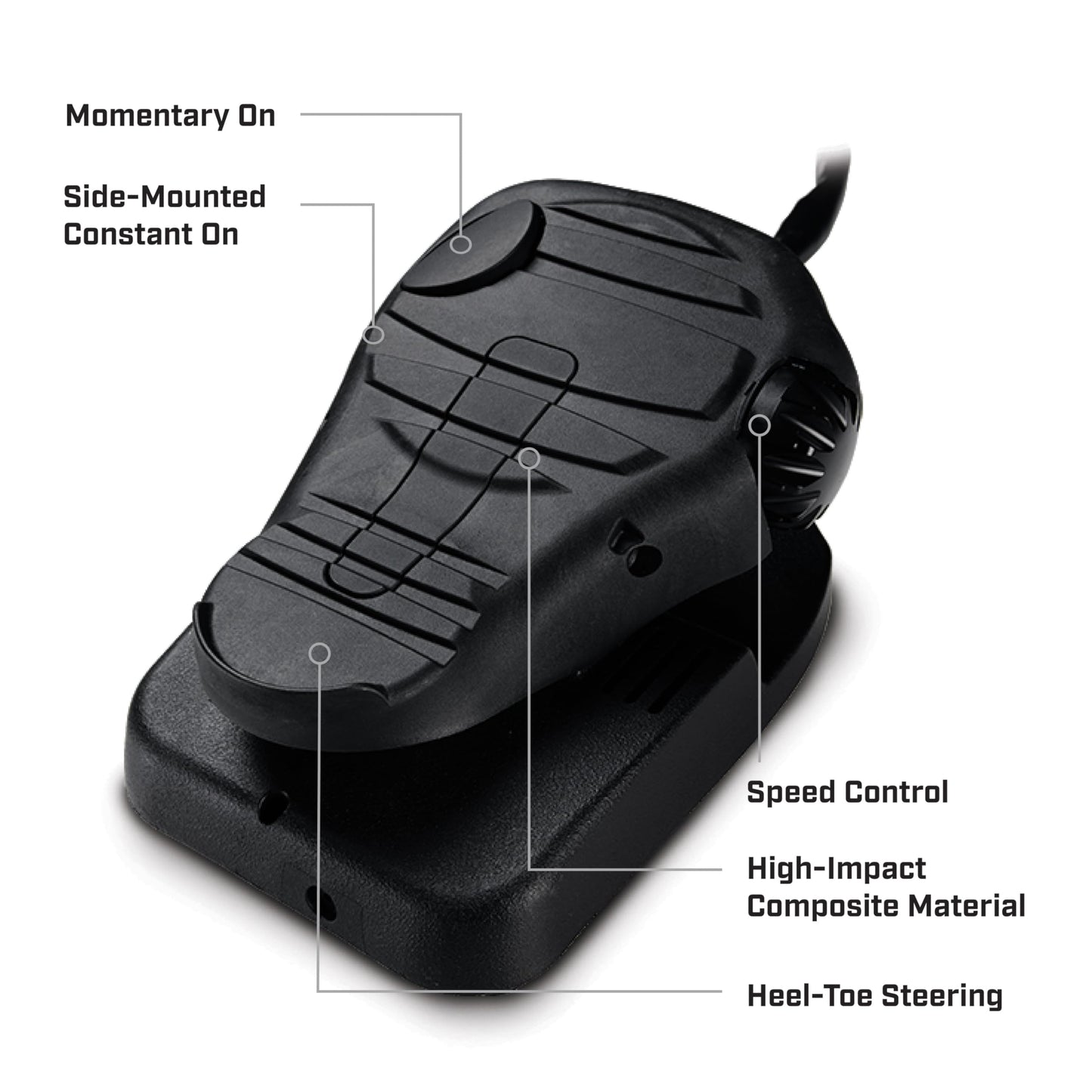 Minn Kota MinnKota Edge 45 Bow Mount Foot Control Trolling Motor with Latch and Door Bracket (45lbs thrust, 36" Shaft), Black