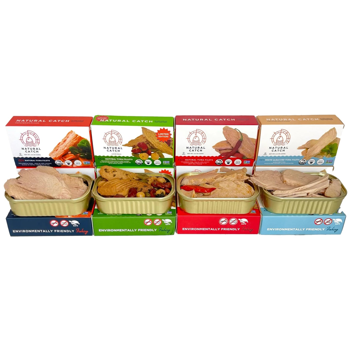 Natural Catch Tuna Filets, Hand Cut, Pole & Line Caught, Gluten-Free, Paleo, Keto Friendly (4.4 oz per can- Pack of 12)