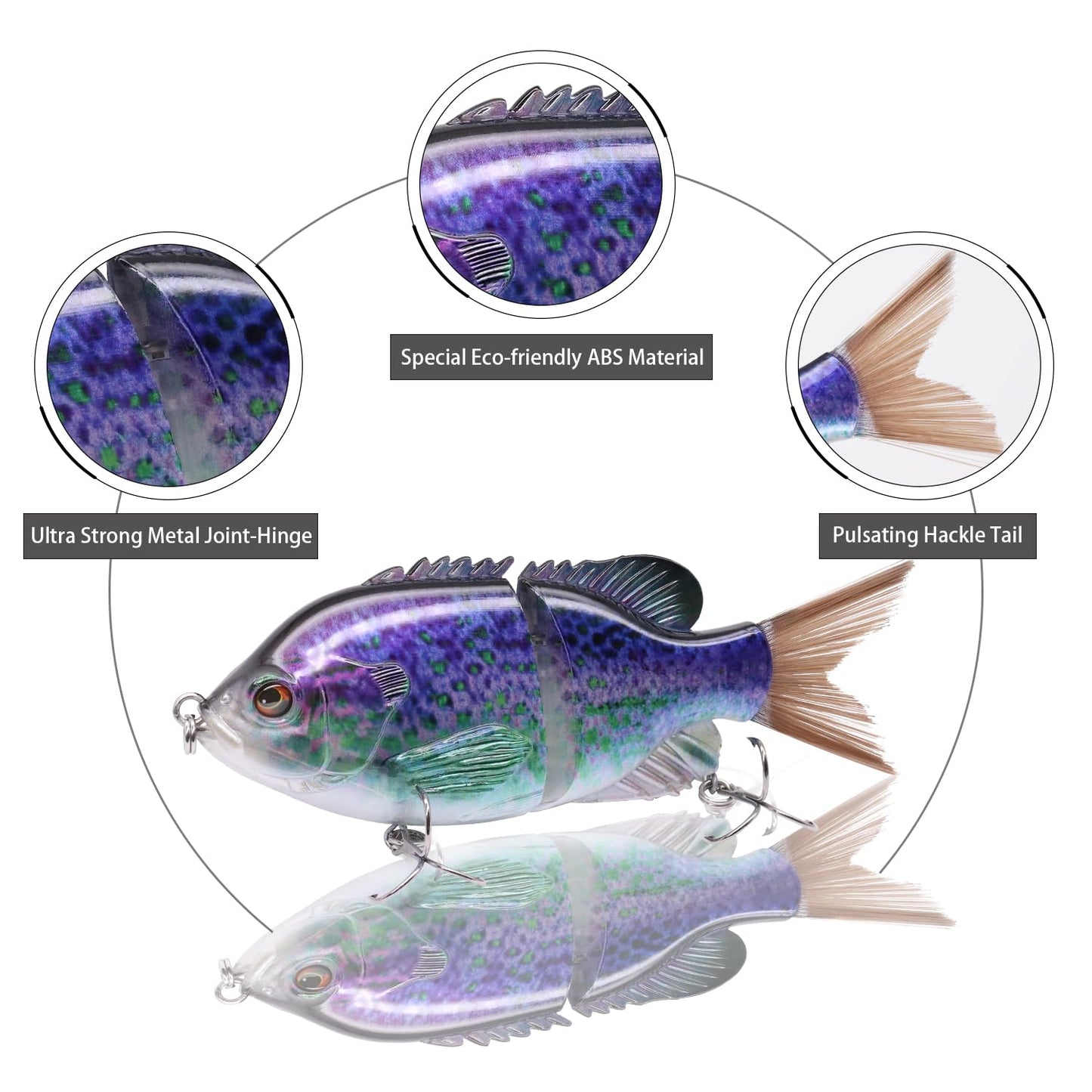 TRUSCEND Swimmax for Freshwater and Saltwater, Lifelike Fishing Lures for Bass Trout Crappie Walleye Pike Bluegill Salmon, Swimbait for Bass Fishing, Amazing Fishing Gear Gifts for Family Fishing