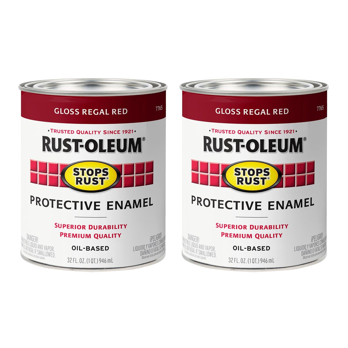 Rust-Oleum 7779502 Stops Rust Brush On Paint, Quart, Gloss Black, 32 Fl Oz (Pack of 1)