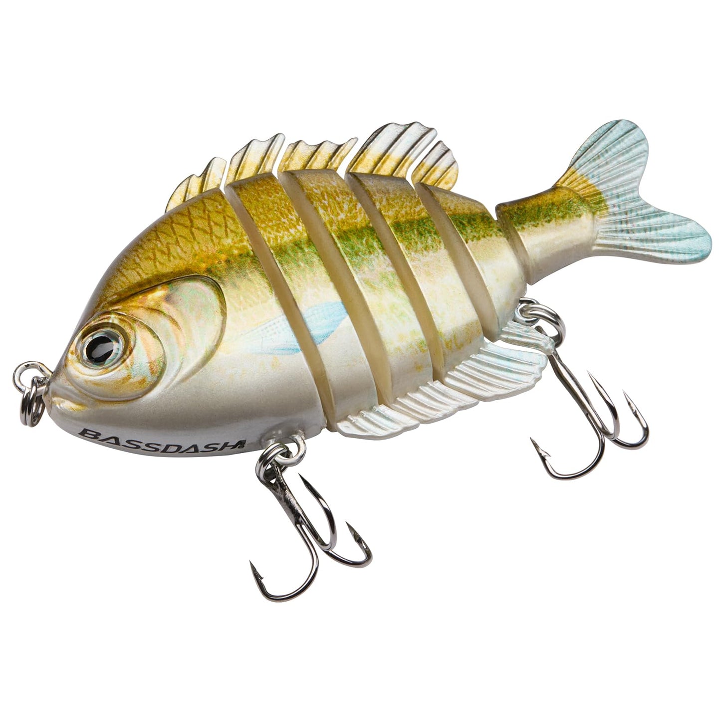 BASSDASH SwimPanfish Multi Jointed Panfish Bluegill Swimbaits Hard Topwater Bass Lures Fishing Lure Crank Saltwater 3.5in/0.85oz