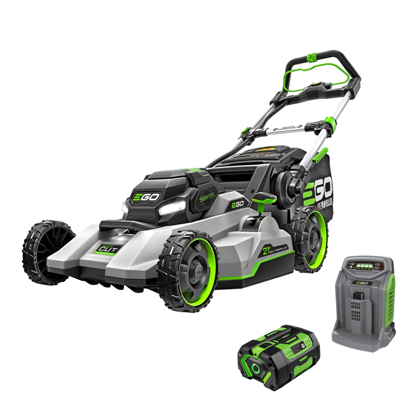 EGO POWER+ Electric Lawn Mower, Self-Propelled Cordless with Select Cut and Touch Drive, Includes 56V 7.5Ah Battery and Rapid Charger – LM2135SP