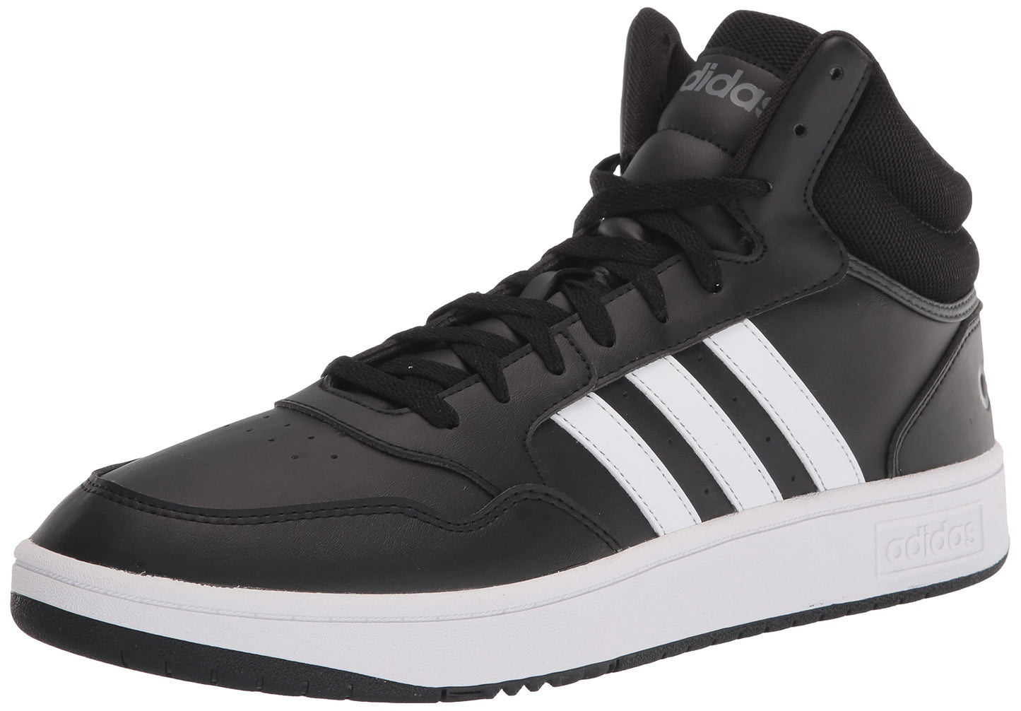 adidas Men's Hoops 3.0 Mid Top Basketball Shoe, Black/White/Grey Six, 11