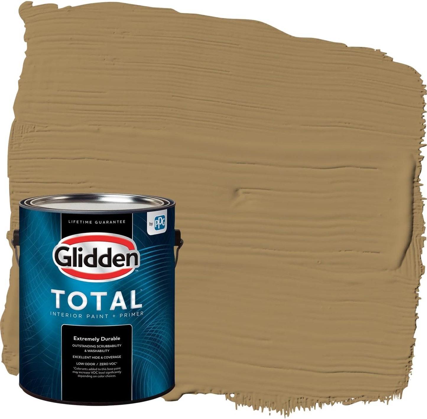 Glidden Interior Paint + Primer: Beige/Toasted Almond, One Coat, Semi-Gloss, 1-Quart