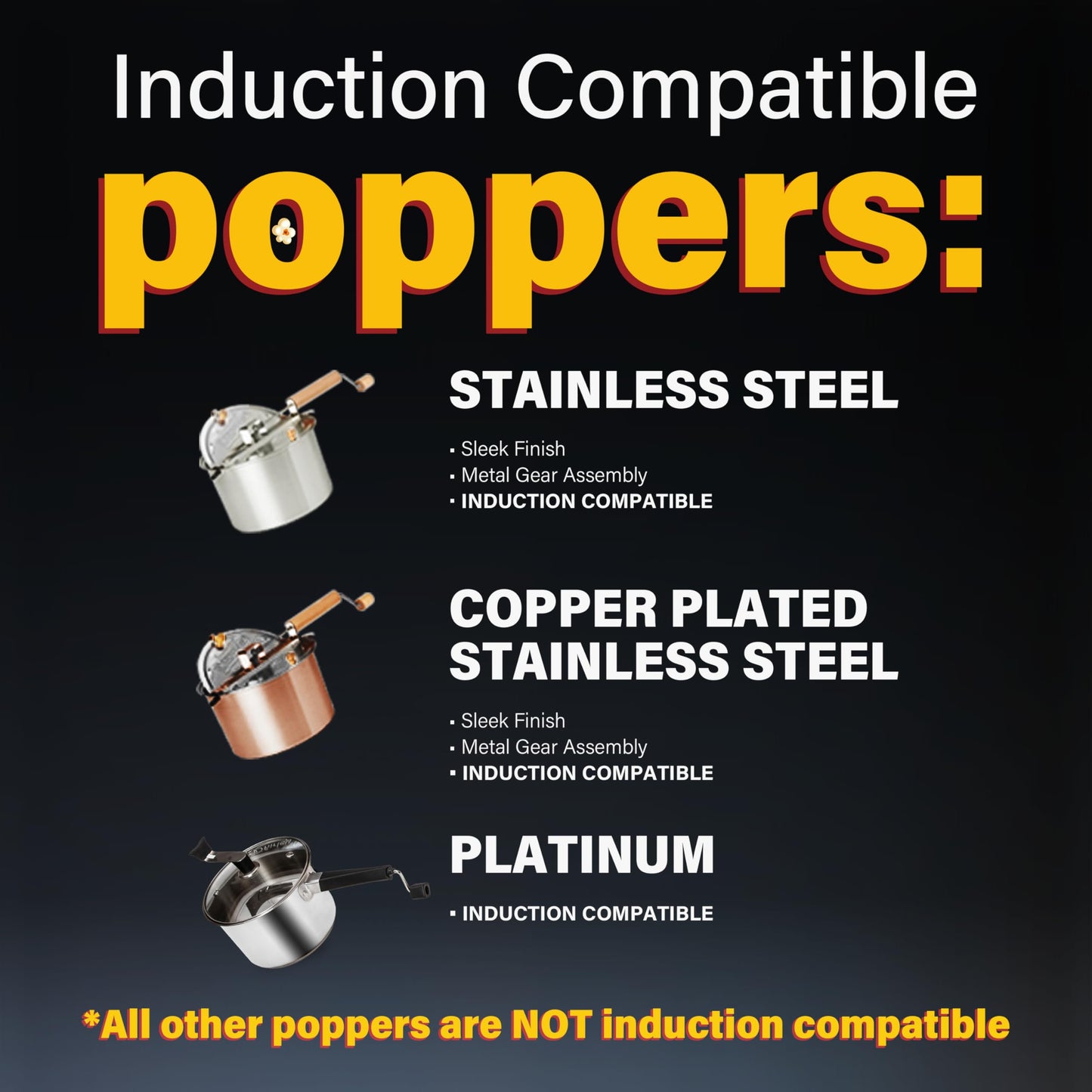 Original Whirley Pop Popcorn Maker - Wabash Valley Farms Gourmet Popcorn Popper, Aluminum Pot With Nylon Gears, 3-Minute Stove Top Popper, Home Movie Night (Silver)