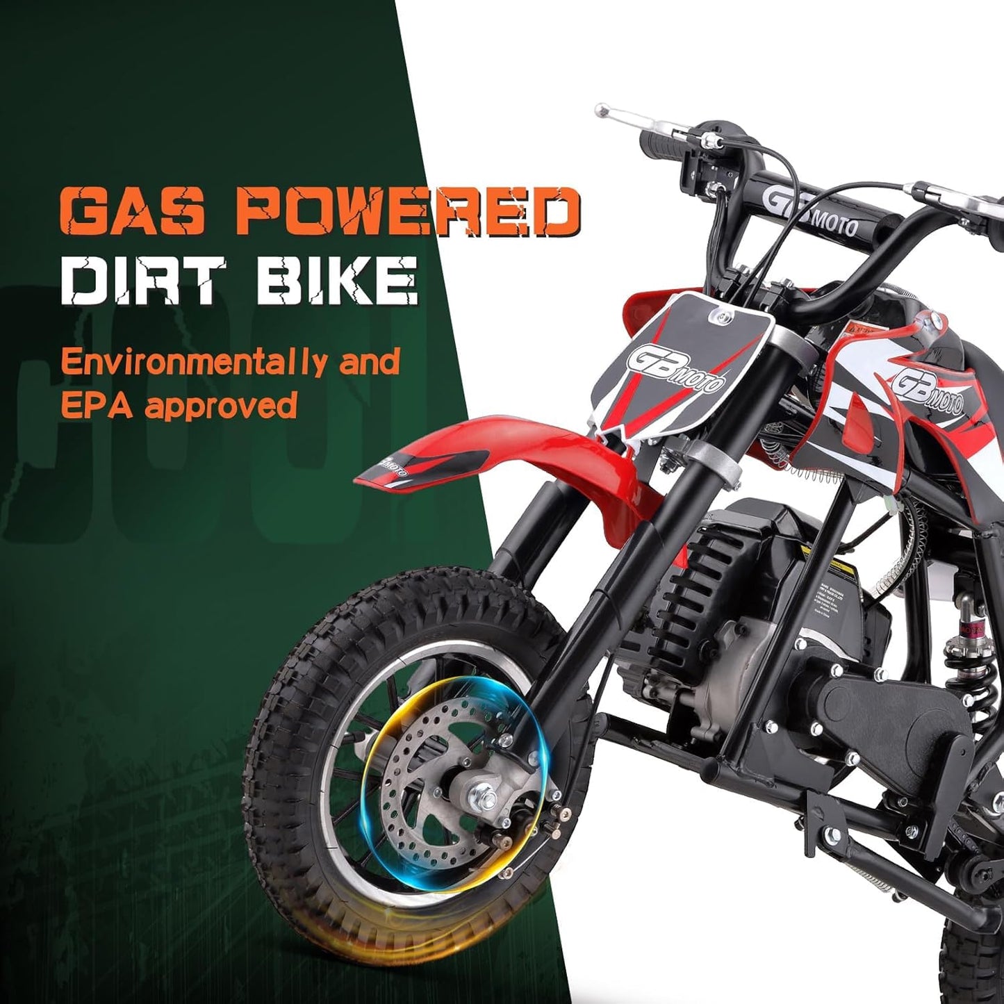 49CC 2-Stroke Gas Power Mini Dirt Bike Dirt Off Road Motorcycle (Red)