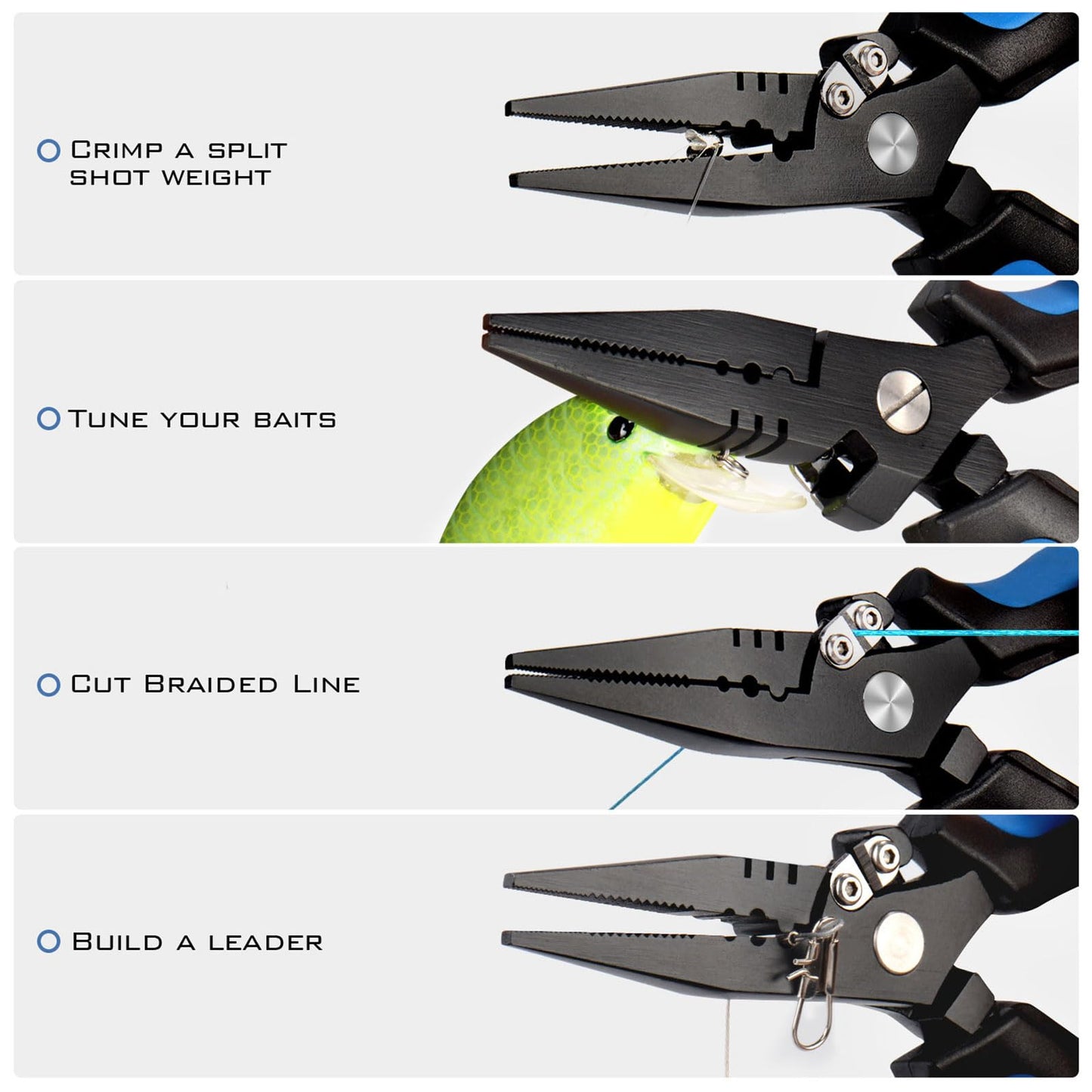 KastKing Intimidator Fishing Pliers, 7 inch Straight Nose