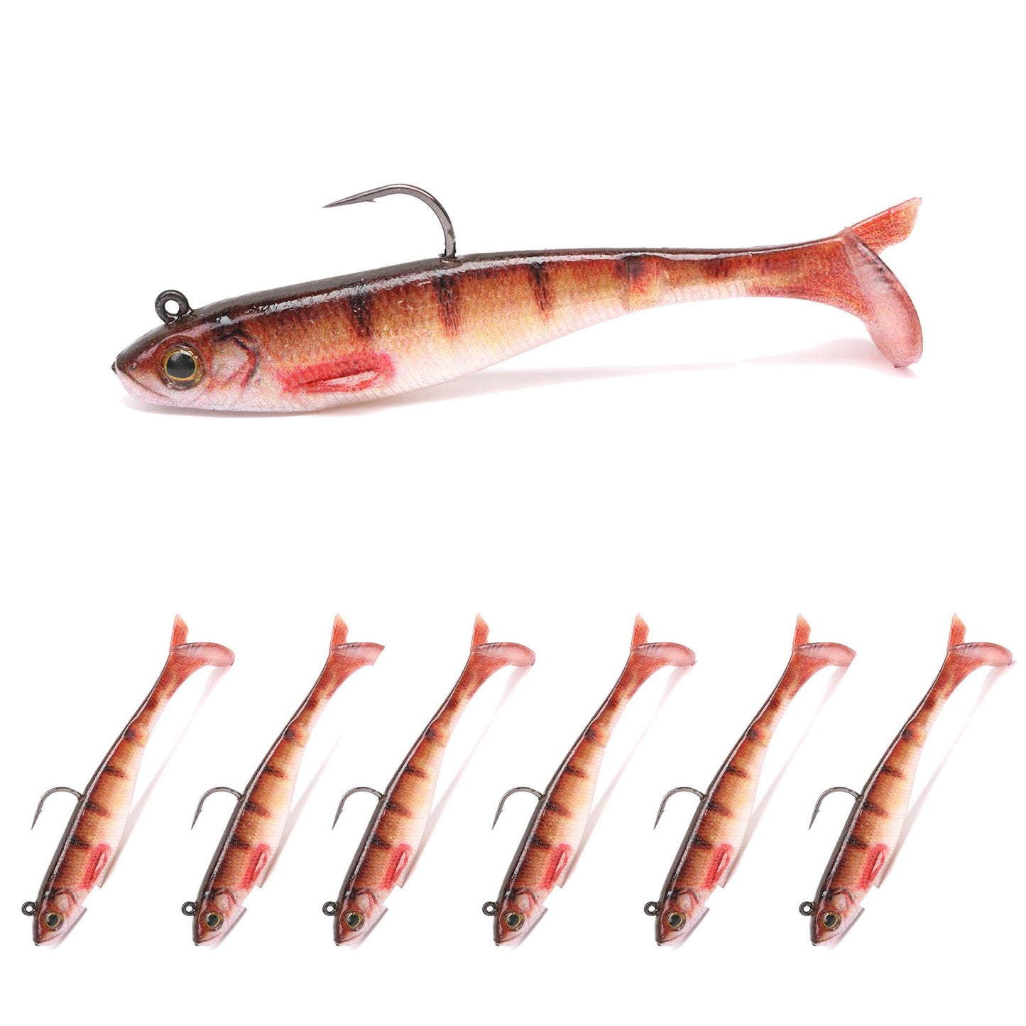 2.5/3.5In Swim Baits for Bass Fishing, Pre-Rigged Jig Heads Soft Plastic Walleye Fishing Lures, Paddle Tail Swimbaits for Bass Fishing, Fishing Bait for Freshwater Saltwater Gifts