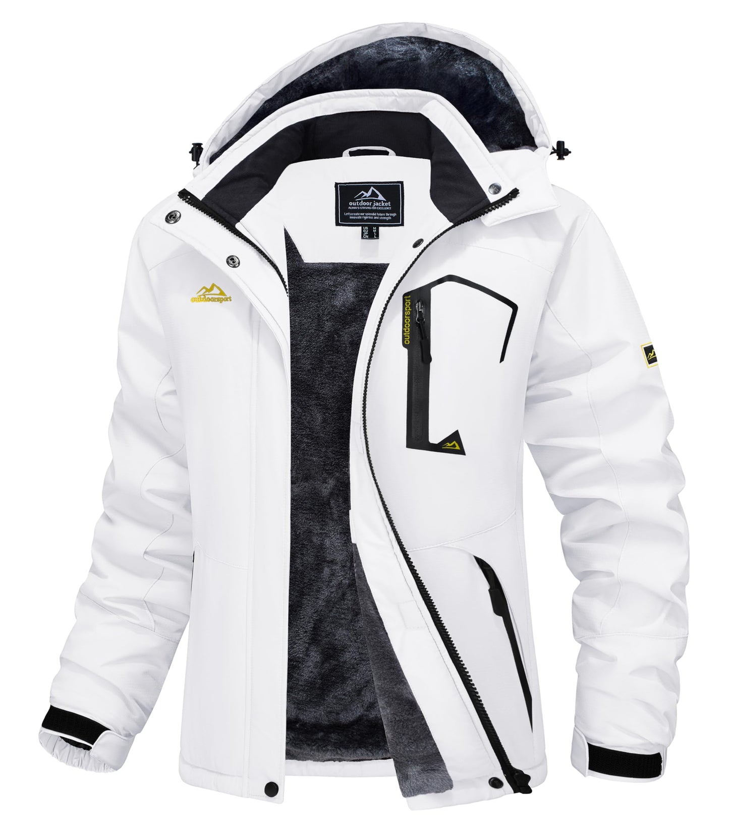 MAGCOMSEN Women's Ski Jacket Waterproof Insulated Snow Jacket Warm Windproof Winter Coats with Hood Fleece Lined Jacket
