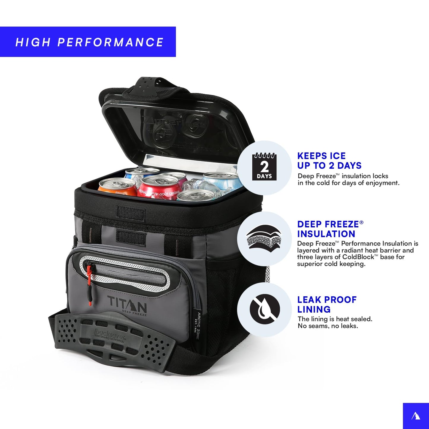 Titan Deep Freeze Cooler Zipperless Hardbody Cooler - Deep Freeze Insulation, HardBody Liner, and SmartShelf