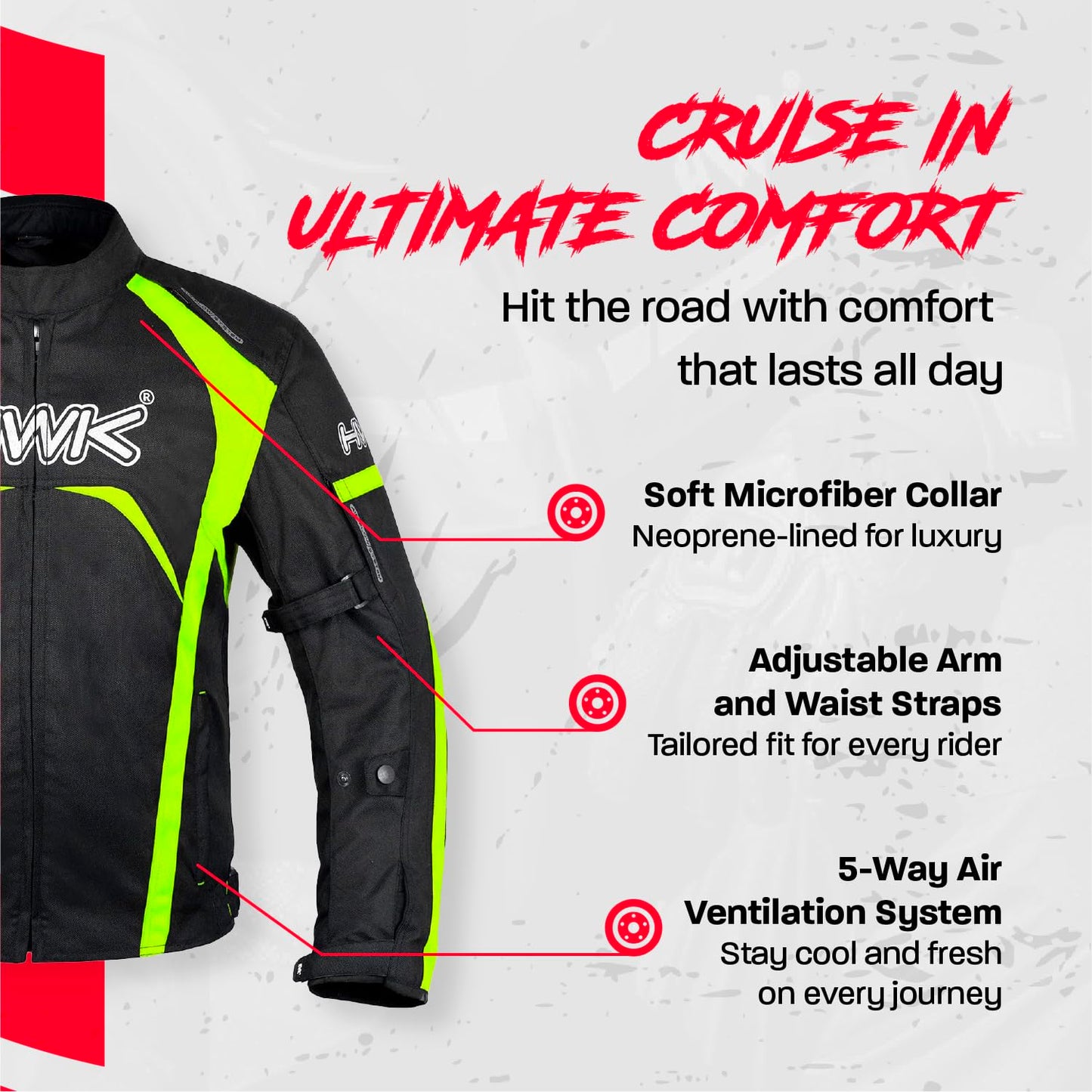 HWK Motorcycle Jacket Men's Riding Textile Racing Motorbike Hi-Vis Biker CE Armored Water Resistant Jackets