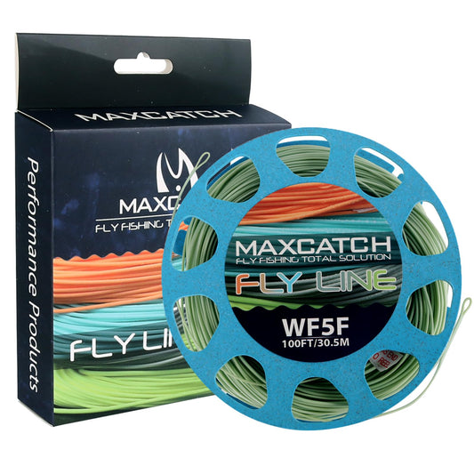 Maxcatch Weight Forward Fly Fishing Line with Two Welded Loops, Floating Fly Lines for Freshwater, 100FT (WF1F, 2F, 3F, 4F, 5F, 6F, 7F, 8F)