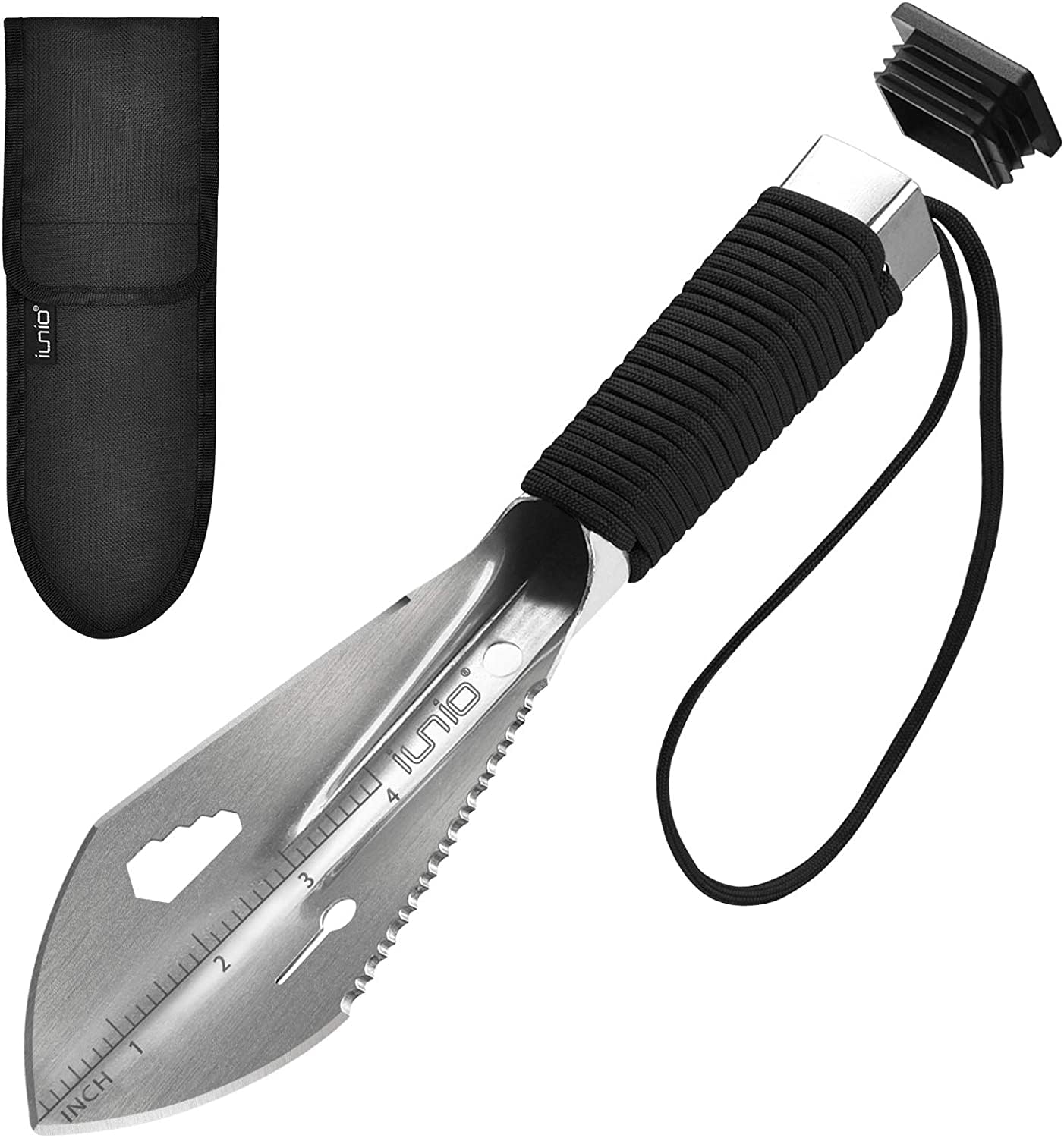 iunio Hiking Trowel, Camping, Backpacking, Portable Shovel, Multitool, Ultralight Camp Tool, with Carrying Pouch, for Gardening, Outdoor, Survival