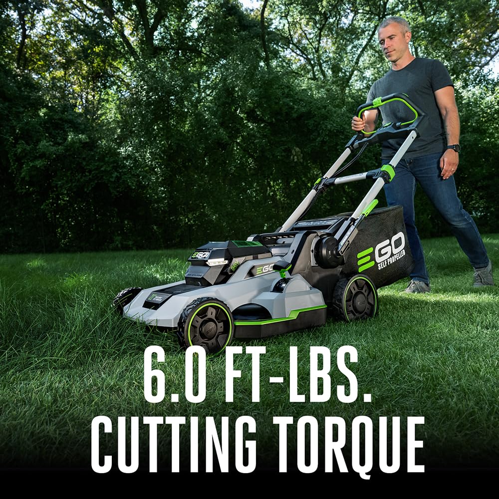 EGO POWER+ Electric Lawn Mower, Self-Propelled Cordless with Select Cut and Touch Drive, Includes 56V 7.5Ah Battery and Rapid Charger – LM2135SP