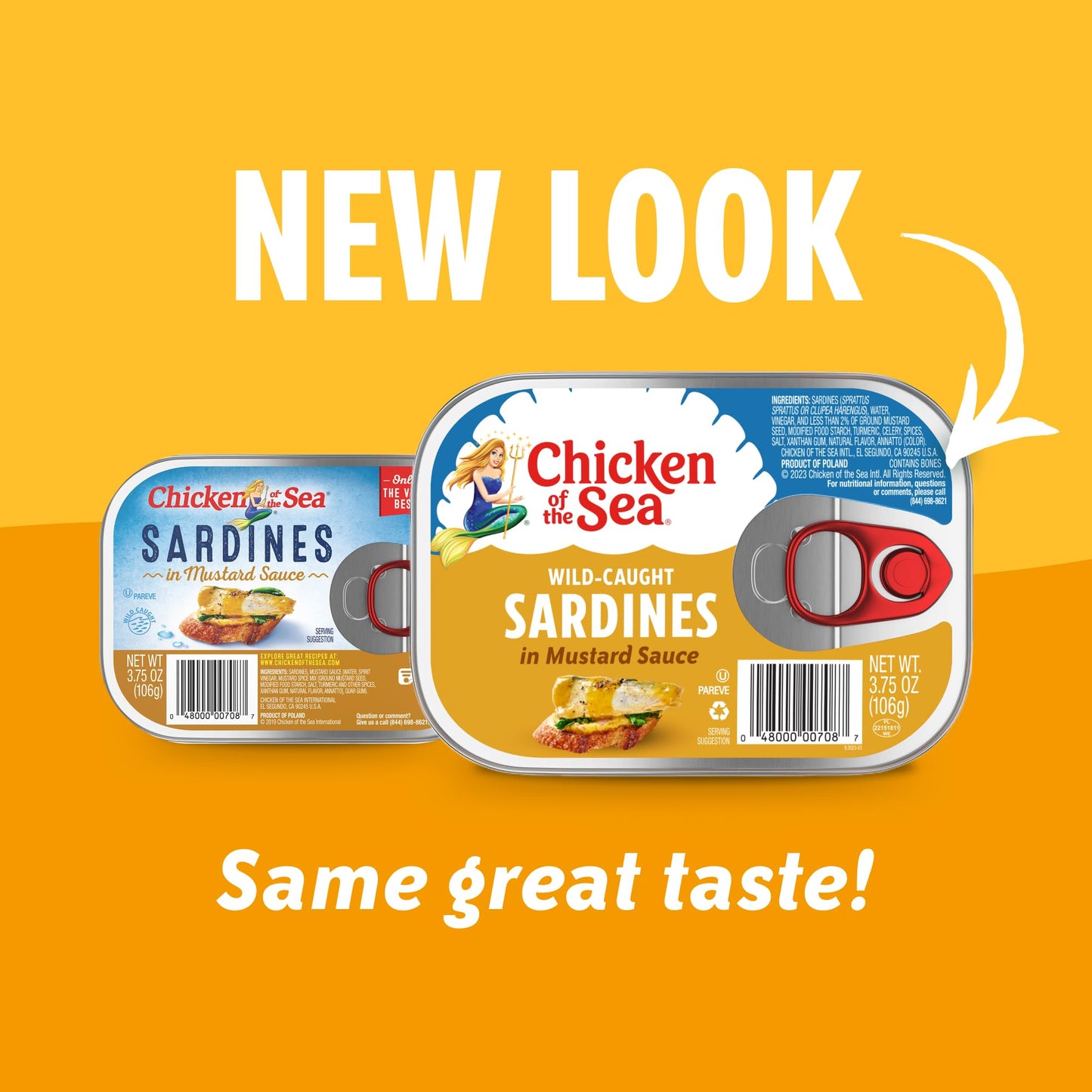 Chicken of the Sea Sardines in Olive Oil, 3.75 oz. Cans (Pack of 18), Wild Caught Canned Sardines, Packaging May Vary