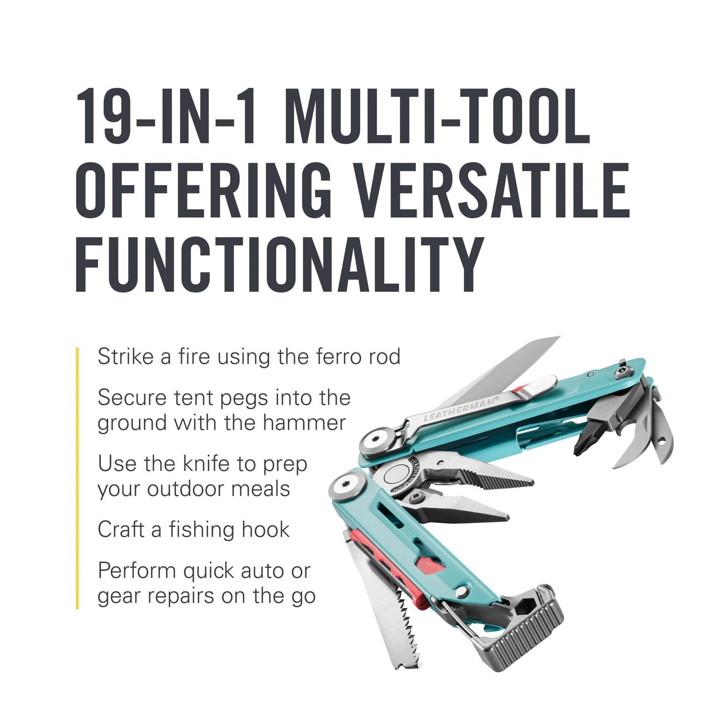 LEATHERMAN, Signal, 19-in-1 Multi-tool for Outdoors, Camping, Hiking, Fishing, Survival, Durable & Lightweight EDC, Made in the USA, Topographical Print