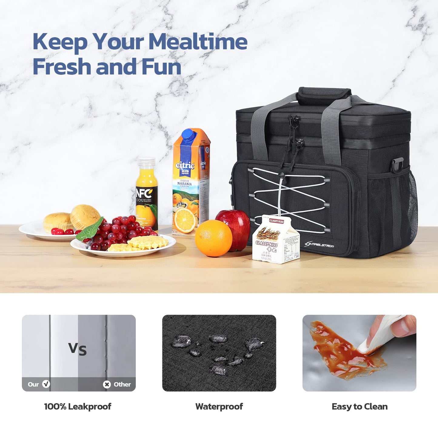 Maelstrom Soft Cooler Bag,Collapsible Soft Sided Cooler,24/30/60/75 Cans Beach Cooler,Ice Chest,Large Leakproof Camping Cooler,Portable Travel Cooler for Grocery Shopping,Camping,Road Trips