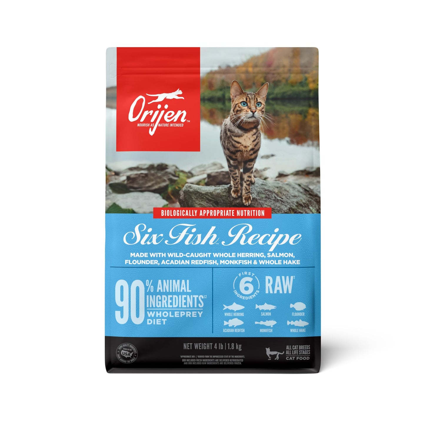 ORIJEN Grain Free High Protein Premium Dry Cat Food Original Recipe, 4lb Bag