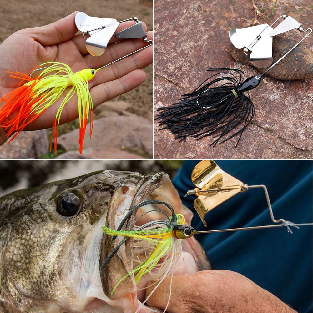 Sougayilang Fishing Lures Buzzbait Spinnerbait Jigs Lure for Bass Pike Fishing