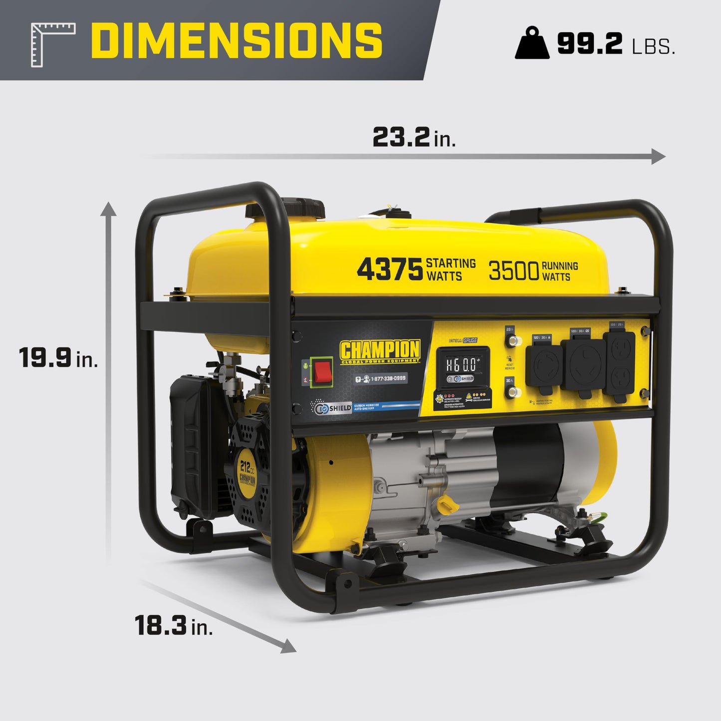 Champion Power Equipment 4375-Watt RV Ready Portable Generator with CO Shield